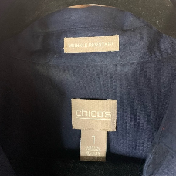 Chico’s Navy Blue Button Front Blouse Chico’s Size 1 - Picture 2 of 5